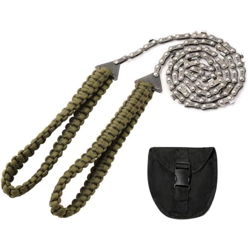 Uadme Drahtsäge, Tragbare Vielseitige Hand kettensäge mit Paracord, Handsäge aus Stahl, Rostfreie Klappsäge für Äste und Bäume, Survival Säge für Camping Pfadfinder und Jagd, 109 cm von Uadme