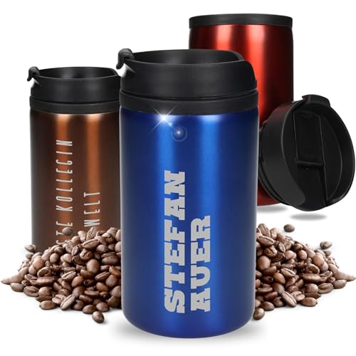 Thermobecher Kaffee to go Venice - Personalisierter Kaffeebecher 250ml - Doppelwandiger Isolierbecher für Tee & Kaffee - Geschenkidee für Männer & Frauen zu Weihnachten - Trinkbecher BPA-frei (blau) von Uakeii