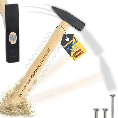 Personalisierter Hammer mit Gravur | DIN1041 Geprüfter Schlosserhammer mit persönlichen Wunschtext gravieren | Ideales Geschenk für Männer | ZUM SELBST GESTALTEN | Perfektes Weihnachtsgeschenk (300gr) von Uakeii