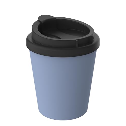 Thermobecher Kaffee to go aus Bio-Kunststoff - Kaffeebecher 250 ml BPA-frei & 100% recyclebar - Made in Germany Trinkbecher mit Deckel - Coffee Mug fürs Büro, Auto, Schule uvm. (Kornblume) von Uakeii