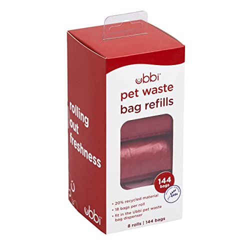 Ubbi Pet Waste Bag Dispenser and Pet Waste Bag Refills, Dog Owner Essentials, Pet Owner Must Haves, Dog Waste Disposal, 8 Pack von Ubbi