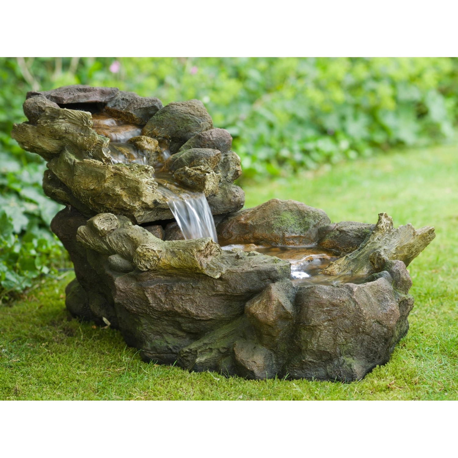 Acqua Arte Wasserspiel Aspen Mini-Wasserfall mit LED Beleuchtung H 50 x 50 x 105 von Ubbink