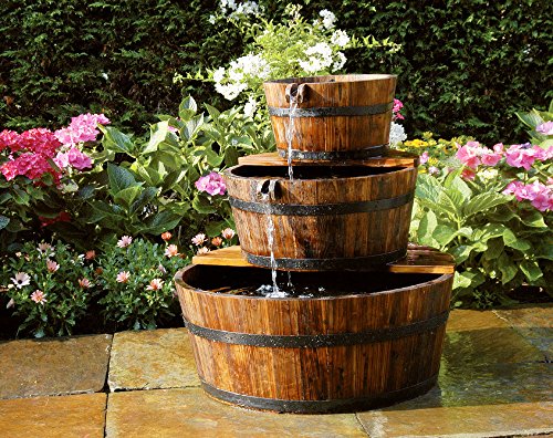 Ubbink AcquaArte Edinburgh Gartenbrunnen Set Springbrunnen Holzfass von Ubbink