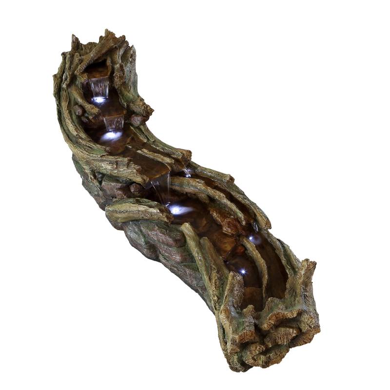 Ubbink Bachlauf 'Avisio' in Holzoptik mit LED-Beleuchtung 199 x 52 x 70 cm von Ubbink