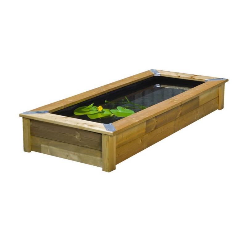 Ubbink Fertigteich Ubbink Set QUADRO MIRROR - Kesseldruckimprägnierte dekorative Holzumra von Ubbink