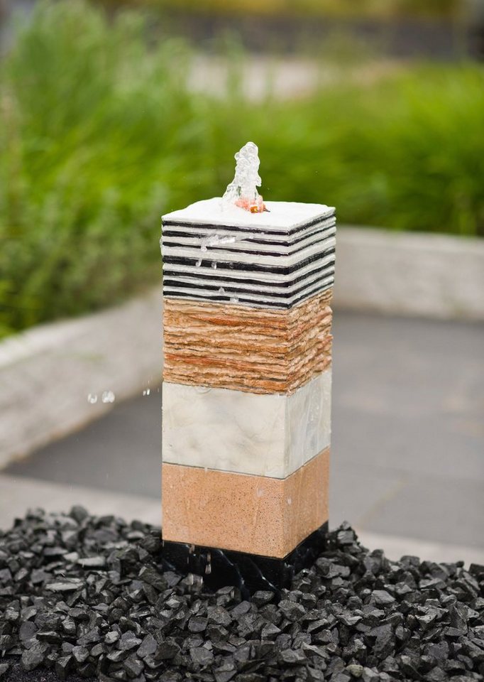 Ubbink Gartenbrunnen TAMPA II, 16 cm Breite, Wasserbecken BxT: 46x40 cm, (Komplett-Set), inkl. LED-Beleuchtung von Ubbink