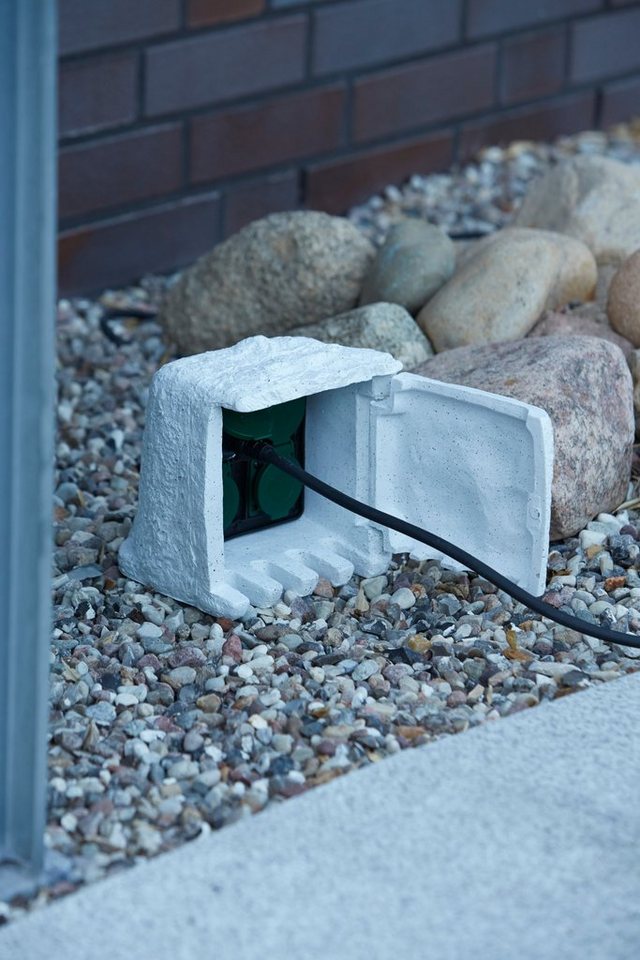 Ubbink Gartensteckdose Stone Decor, mit 4 Steckdosen von Ubbink
