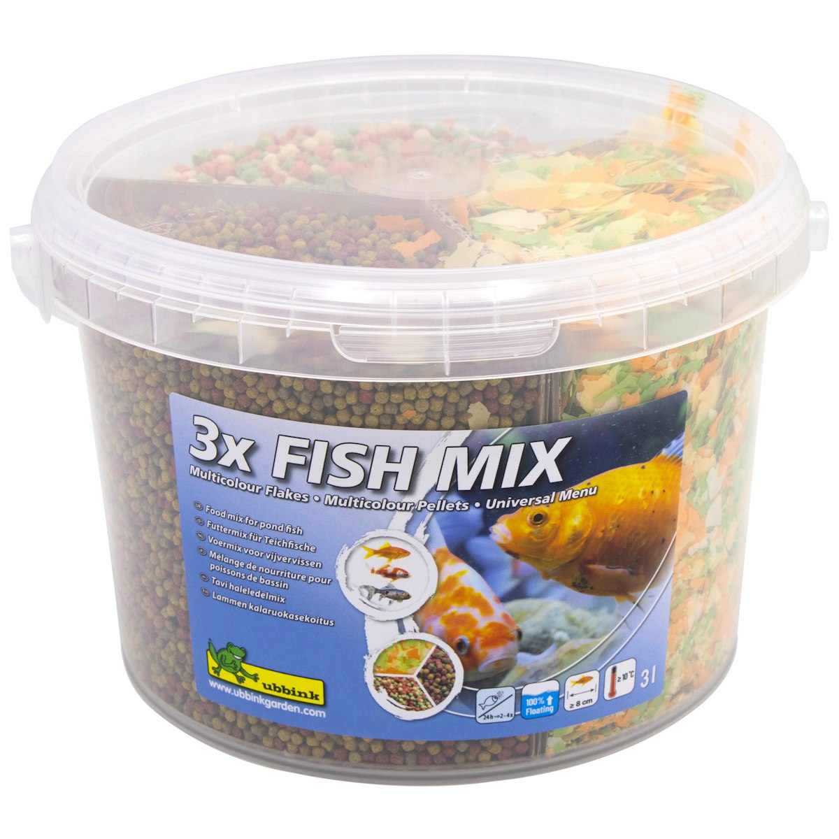 Ubbink Packung 3 in 1 - unterteilte Packung mit 3 Futtermitteln à 1 l für Teichfische: Fish Mix - Multicolor Pellets 4mm, Fish Mix - Multicolor Sticks 4mm und Fish Mix - Multicolor Flakes 5-20 mm - 3 l Ubbink Packung 3 in 1 - unterteilte Packung mit 3 Futtermitteln à 1 l für Teichfische: Fish Mix - Multicolor Pellets 4mm, Fish Mix - Multicolor Sticks 4mm und Fish Mix - Multicolor Flakes 5-20 mm - 3 l von Ubbink