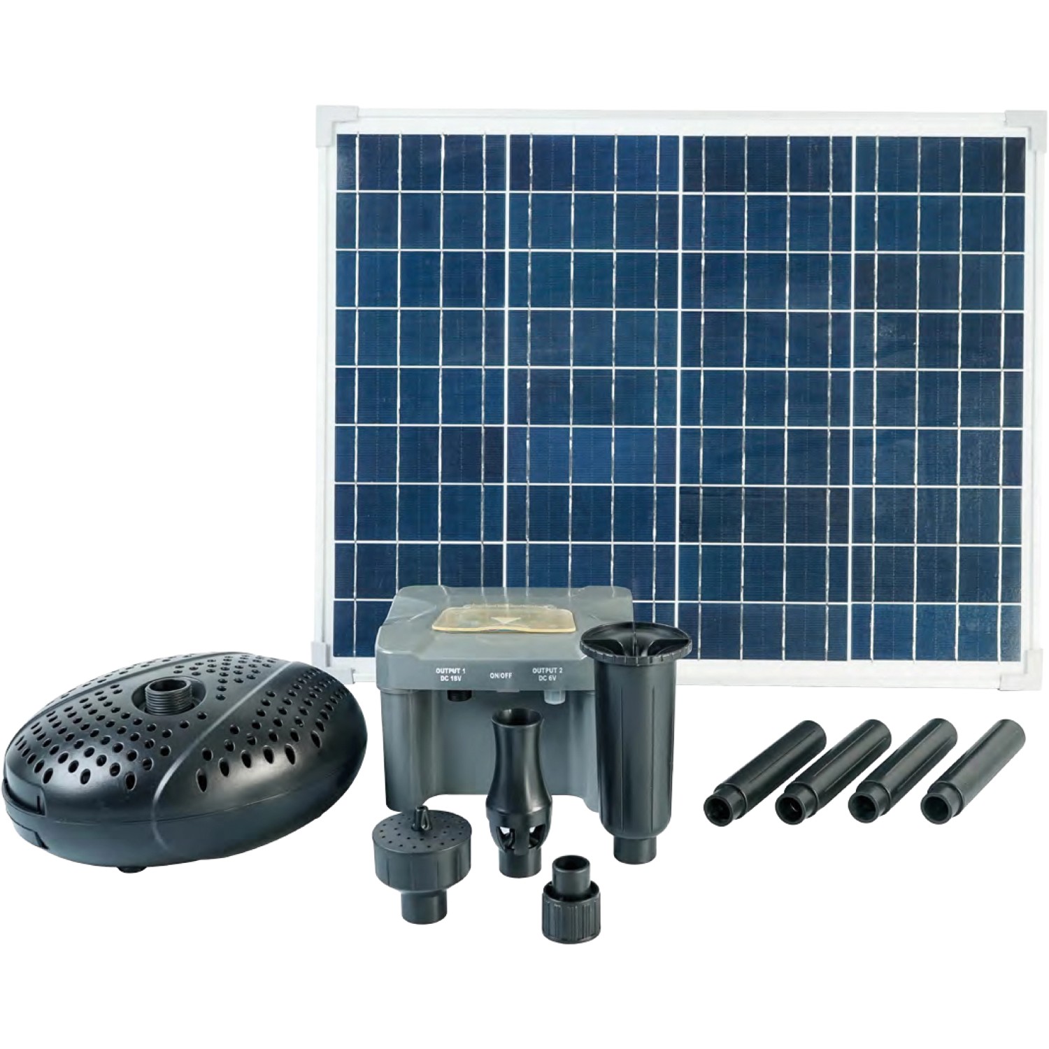 Ubbink Solar Springbrunnenpumpe SolarMax 2500 accu ABS Schwarz 62 x 45,5 x 23 cm von Ubbink