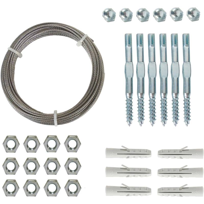 Nature Spanndrahtsystem Kletterpflanzen inkl. Befestigungssysteme und 10 m verzi von Nature