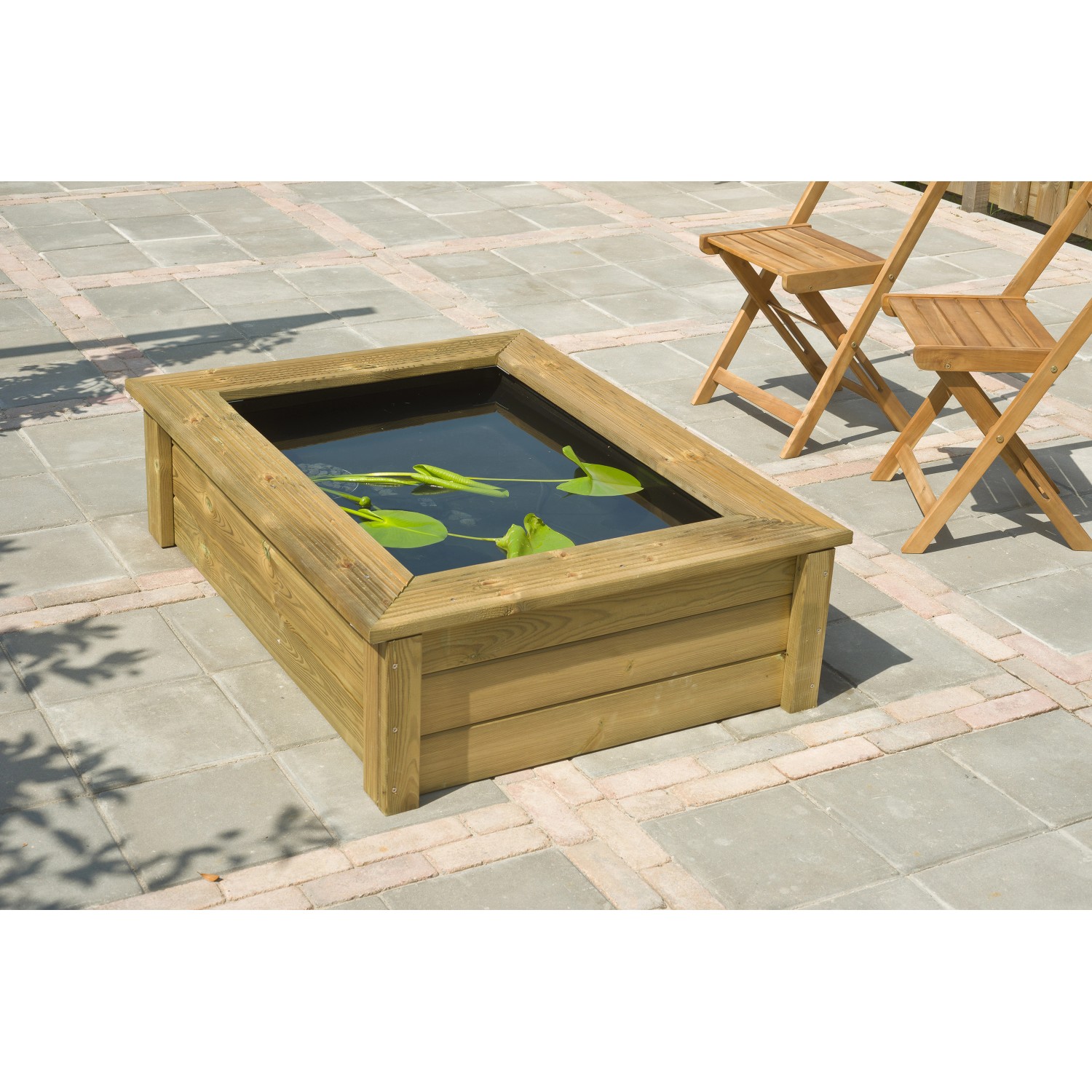 Ubbink Teich-Holzumrandung Quadro Wood I Natur für Victoria Quadro 5 von Ubbink