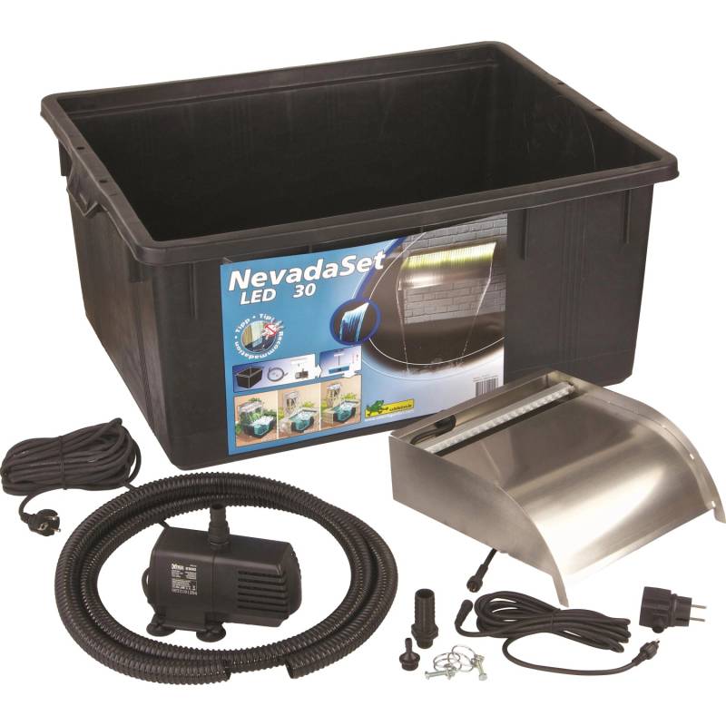 Ubbink Wasserfall Nevada 30 LED - Set komplett mit Pumpe 2300 l/h Becken 150 l von Ubbink