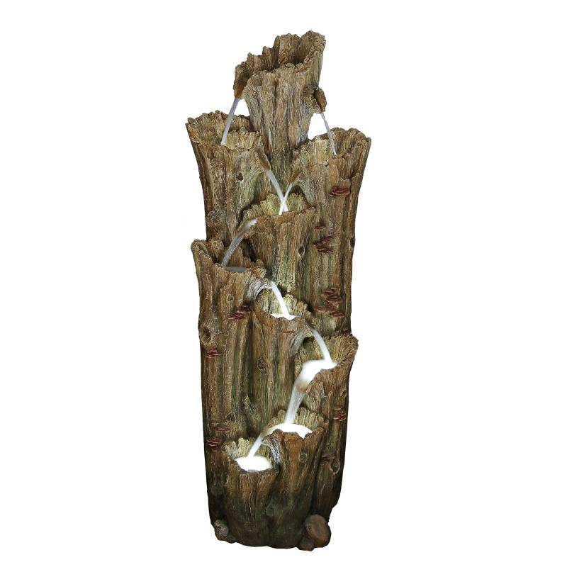 Ubbink Wasserfall 'Tiros' in Holzoptik mit Led-Beleuchtung 70 x 74 x 200 cm von Ubbink