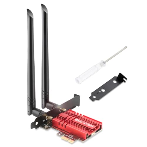Ubit WLAN Card PCIe WiFi 6 Bluetooth 5.2, AX200 Chip, Max 2974Mbit/s Dual-Band (2.4/5GHz) MU-MIMO, OFDMA, Ultra-Low Latency, netzwerkkarte Supports WIN10/11 64bit von Ubit
