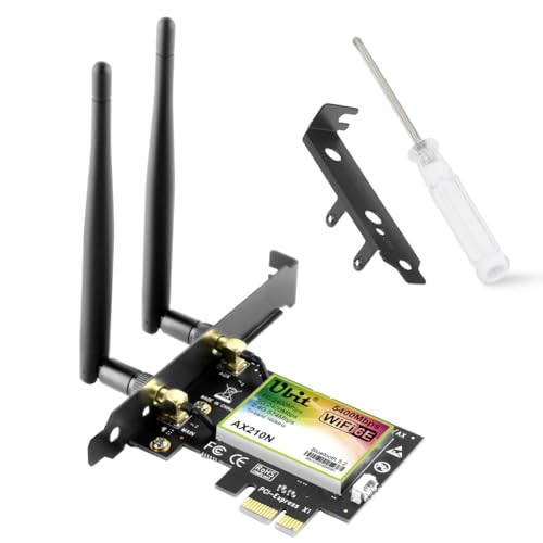 Ubit WiFi Karte 5374 Mbit/s PCIe Netzwerkkarte, Intel 802.11 6e/AX/AC PCI E WLAN Adapter with Bluetooth | Ultra-Low Latency, Support Win 10/11 von Ubit