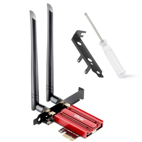 WLAN Karte 6e 5400Mbit/s mit Bluetooth 5.3, AX5400 (max 2400 Mbit/s 6 GHz, max 2400 Mbit/s 5 GHz und max 574 Mbit/s 2,4 GHz) WLAN PCIe Netzwerkkart für PC Windows 11/10(64bit) von Ubit