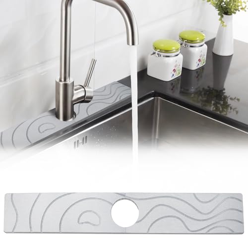 Ubitree Wasserhahn Spritzschutz, Schneller Trocknen von Kieselgymung Erde Saugfähige Matte für Küchenarmaturen Abtropftablett Matte, Wasserabsorbierende Steinschale für Küchenspüle Ubitree Wasserhahn Spritzschutz, Schneller Trocknen von Kieselgymung Erde Saugfähige Matte für Küchenarmaturen Abtropftablett Matte, Wasserabsorbierende Steinschale für Küchenspüle von Ubitree