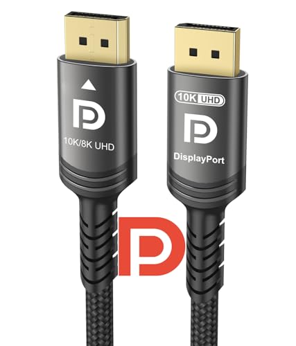 Ubluker 10k 8k DisplayPort Kabel 2 Meter, VESA Zertifiziertes DP zu DP Kabel v2.1 v2.0 v1.4 Nylongeflecht UHBR DSC1.2a HDCP2.3 eARC 16k 8k 60Hz 4k 165Hz 240Hz AMD RX7000 G-Sync Gaming Monitor PC TV Ubluker 10k 8k DisplayPort Kabel 2 Meter, VESA Zertifiziertes DP zu DP Kabel v2.1 v2.0 v1.4 Nylongeflecht UHBR DSC1.2a HDCP2.3 eARC 16k 8k 60Hz 4k 165Hz 240Hz AMD RX7000 G-Sync Gaming Monitor PC TV von Ubluker