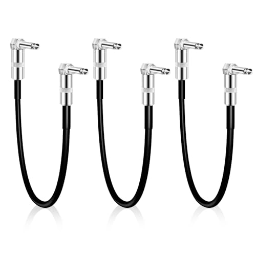 Gitarren Patchkabel Pedal Patch-Kabel Gewinkelte, 3er-Pack, 6,35mm Klinkenstecker, 18cm, Pedalboard Patch Kabel für Gitarre, Bass, Effektpedal, Verstärker, Elektronisches Keyboard, Mischpult, Mikrofon Gitarren Patchkabel Pedal Patch-Kabel Gewinkelte, 3er-Pack, 6,35mm Klinkenstecker, 18cm, Pedalboard Patch Kabel für Gitarre, Bass, Effektpedal, Verstärker, Elektronisches Keyboard, Mischpult, Mikrofon von Ubrvhrt