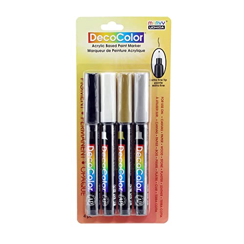 DecoColor Extra Fine Tip Paint Marker Set 4/Pkg-Black, Gold, Silver And White DecoColor Extra Fine Tip Paint Marker Set 4/Pkg-Black, Gold, Silver And White von Unbekannt