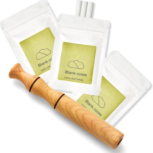 Ucuse Inhalator für ätherische Öle, Holz, persönlicher Diffusor für ätherische Öle, mit 3 Packungen, blanko Baumwolldochte, Aromatherapie, ätherisches Öl, hilft beim Aufbau guter Gewohnheiten von Ucuse