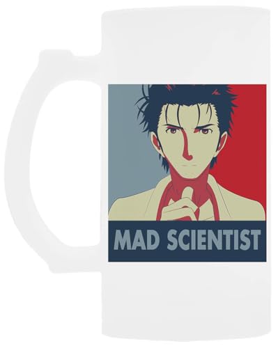 Udaytee Mad Scientist Steins Gate Biertrinkbecher Aus Glas Mit Henkel von Udaytee