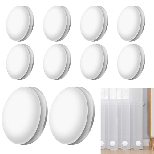 Udbrud 10 Stück Tischdeckenbeschwerer Magnet, Tischdeckengewichte für Draußen Extra Schwer, Tischdeckenklammern Edelstahl Tischtuchklammer Gardinen Beschweren für Duschvorhang Kühlschrank (Weiß) von Udbrud