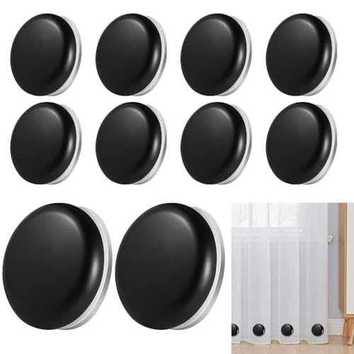 Udbrud 10 Stück Tischdeckenbeschwerer Magnet, Tischdeckengewichte für Draußen Extra Schwer, Tischdeckenklammern Edelstahl Tischtuchklammer Gardinen Beschweren für Duschvorhang Kühlschrank (Schwarz) von Udbrud