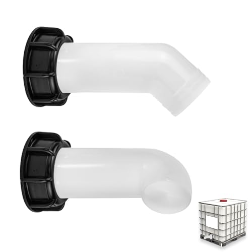 Udbrud 2 Stück IBC Auslaufstutzen, IBC Adapter IBC Tank Zubehör S60x6 Grobgewinde IBC Auslaufhahn Ablauf Abdeckung Düse Auslauf Schlauch Anschluss Verlängerung Adapter für IBC Tank Regentonnen von Udbrud