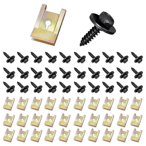 Udbrud 60 Stück Blechmutter Schraube Mutter Clip Kit, Edelstahl Schnappmutter Karosserieschrauben Set, Kotflügelclip Blechmuttern Befestigung Karosserie Clips, Blechschrauben Kfz für Auto Motorrad Udbrud 60 Stück Blechmutter Schraube Mutter Clip Kit, Edelstahl Schnappmutter Karosserieschrauben Set, Kotflügelclip Blechmuttern Befestigung Karosserie Clips, Blechschrauben Kfz für Auto Motorrad von Udbrud