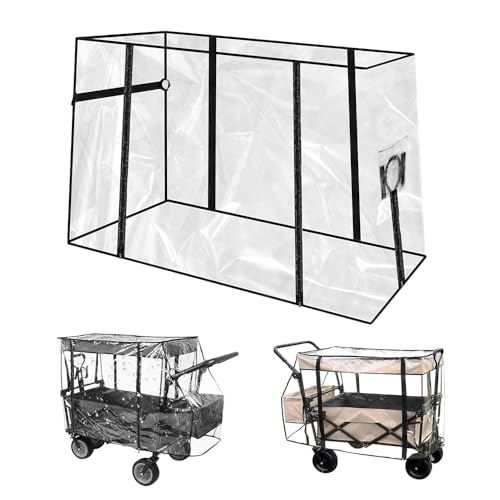 Udbrud Bollerwagen Regenschutz, Strand RegenschutzhüLle Verdeck für Wagon Kinderwagen, Regenverdeck Bollerwagen, Bollerwagen Zubehör Universal Transparent für Bollerwagen, Campingwagen Regenschutz von Udbrud