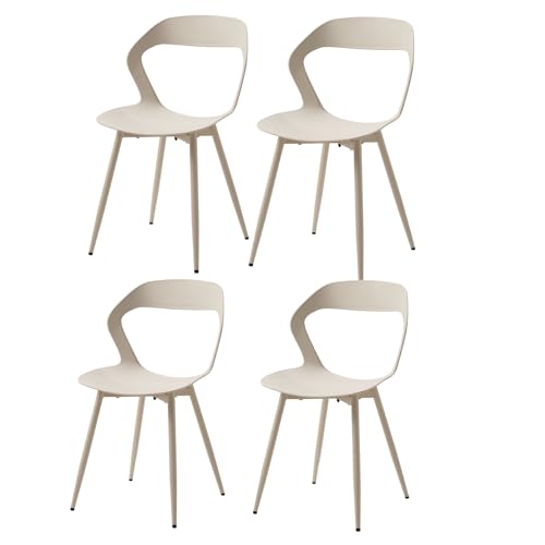 Uderkiny 4er-Set Esszimmerstühle, Küchenstühle, Hohle Stuhllehne, Starke und langlebige Khaki Eisenbeine，Geeignet für Küche/Esszimmer/Garten/Schlafzimmer（Khaki，4） von Uderkiny