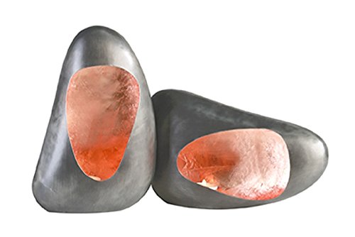 2er Set Leuchter Stone Metall, anthrazit-Kupfer/Windlicht Teelichthalter Steinform 2er Set Leuchter Stone Metall, anthrazit-Kupfer/Windlicht Teelichthalter Steinform von Udig.de