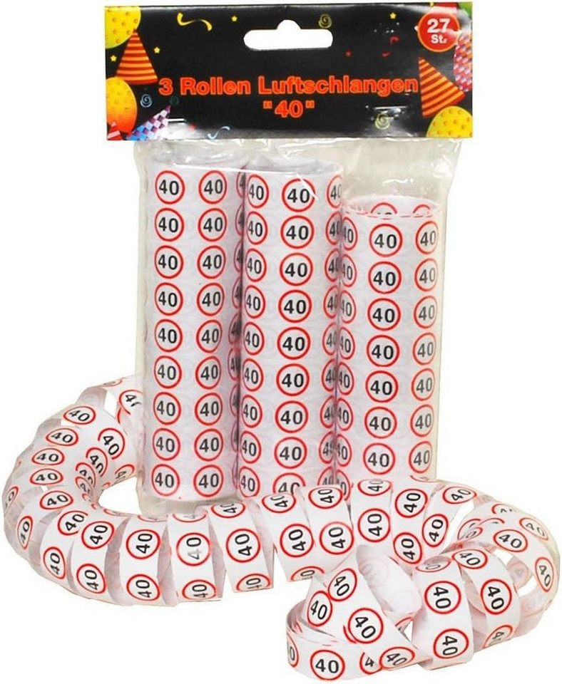 Udo Schmidt Bremen...das Original Luftschlange Luftschlangen 3er Packung Verkehrsschild Zahl 40 1,5cm 1,20 Meter von Udo Schmidt Bremen...das Original