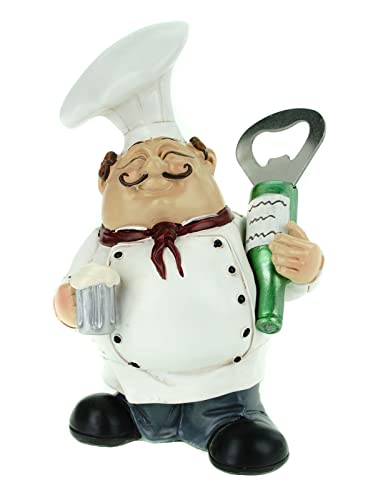 UDO Schmidt Deko Figur Koch mit Flaschenöffner Kochen Restaurant, 15 x 10 x 9 cm, Mehrfarbig von Udo Schmidt GmbH & Co. KG