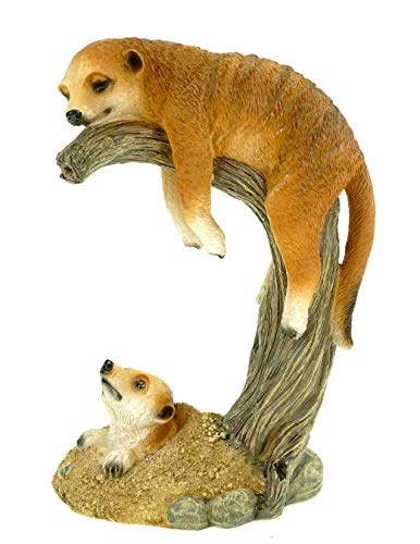 Kremers Schatzkiste Erdmännchen Mama + Kind auf AST Gartenfigur Polyresin 24cm von Kremers Schatzkiste