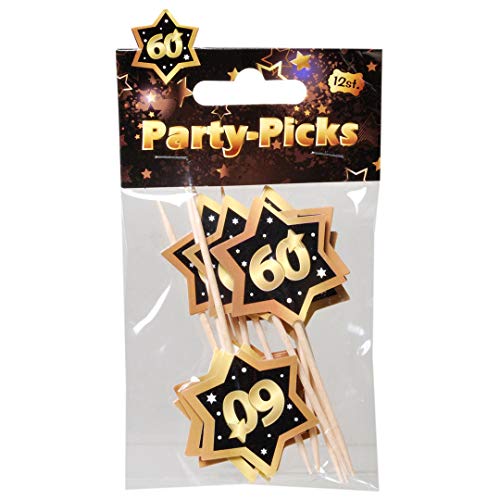 Party Picks Mini stekker 60" zwart Goud partydecoratie Verjaardag decoratie Buffet decoratie von Hafeehoo