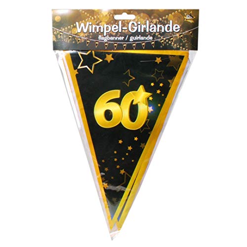Udo Schmidt GmbH & Co Wimpelgirlande 60" Schwarz Gold zum 60.Geburtstag Party Dekoration Geburtstags Deko Udo Schmidt GmbH & Co Wimpelgirlande 60" Schwarz Gold zum 60.Geburtstag Party Dekoration Geburtstags Deko von Udo Schmidt GmbH & Co