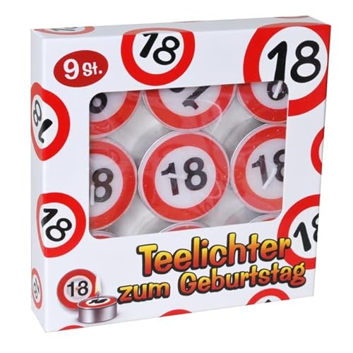Kerzen Teelichter 18 Geburtstag Verkehrsschild 9tlg. von Udo Schmidt GmbH