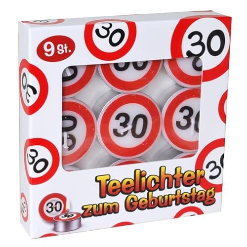 Kerzen Teelichter 30 Geburtstag Verkehrsschild 9tlg. von Udo Schmidt GmbH