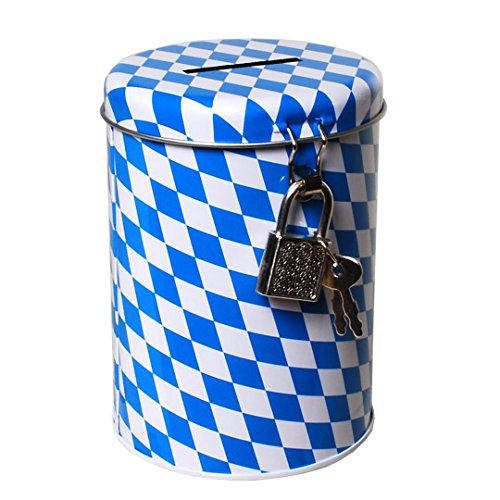 1 SPARDOSE MIT Schloss & SCHLÜSSEL Metall BAYRISCH Raute DEKO von Udo Schmidt