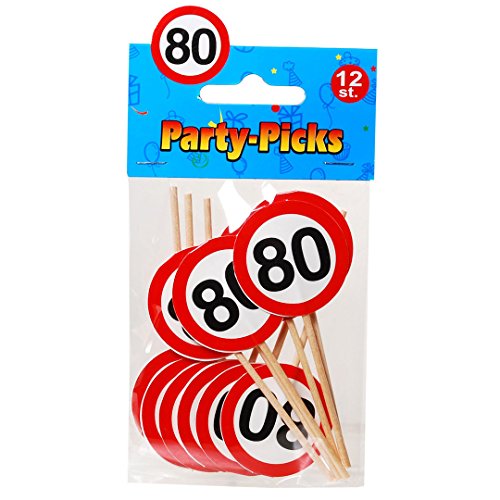 12 Stk. Party Picks Geburtstag 80 Jahre Deko Pieker Birthday von Udo Schmidt