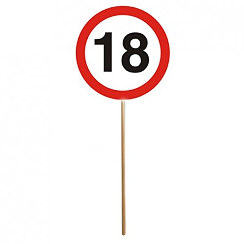 12er Set 18. Geburtstag Mini Schilder Verkehrsschilder mit Stab Deko von Udo Schmidt