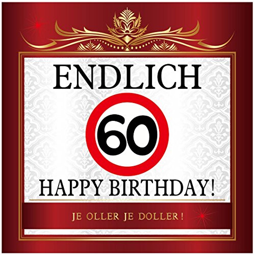 Aufkleber zum Geburtstag mit Text und Zahl - Endlich 60 von Udo Schmidt