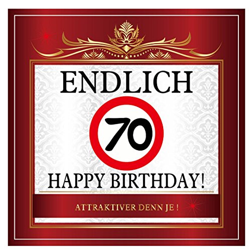 Aufkleber zum Geburtstag mit Text und Zahl - Endlich 70 von Udo Schmidt