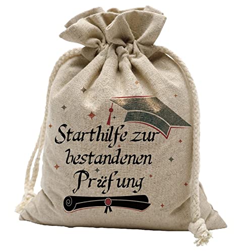 Jutebeutel Starthilfe zur bestandenen Prüfung, ca. 20x14 cm von ZOUXO