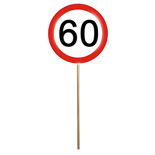 Partypicker Kunststoff mit Verkehrrschild 60 12 Stück in Packung 10cm von Udo Schmidt