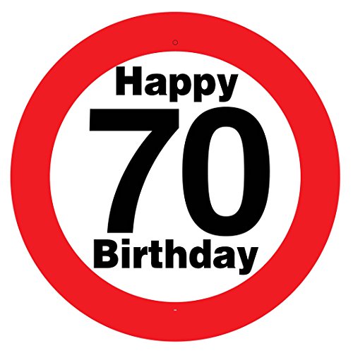 1 RIESENSCHILD mit Saugnapf 70.GEBURTSTAG HAPPY BIRTHDAY 70 Kunststoff, 50 cm von Udo Schmidt