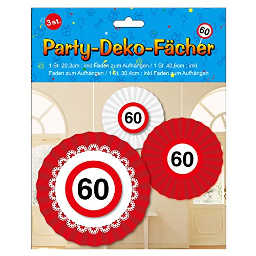 Udo Schmidt 3 teiliges Geburtstags Party Fächer Set 60 Jahre Girlande Deko von Udo Schmidt