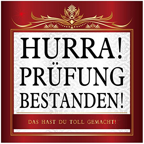 Udo Schmidt Aufkleber Hurra! Prüfung bestanden Sticker 10 x 10 cm Führerschein Abschluss Abitur von Udo Schmidt